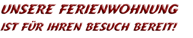 Unsere Ferienwohnung 
ist für ihren Besuch bereit!